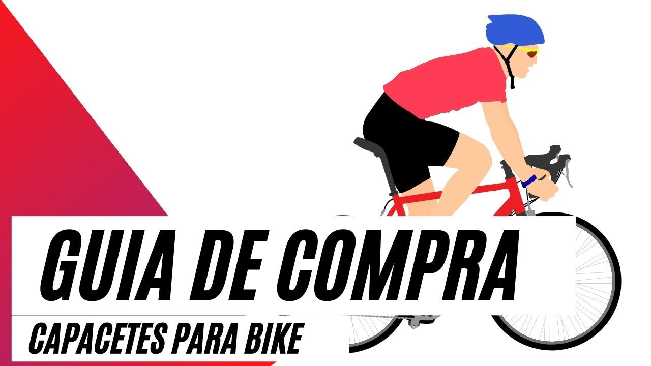 foto capa com legenda guia de compra capacetes para bike e desenho de ciclista