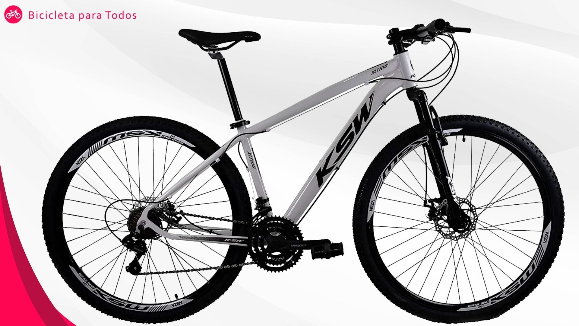 bike KSW modelo XLT com fundo cinza e logo do Bicicleta Para Todos