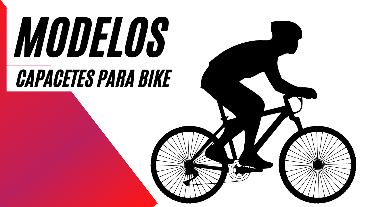 foto capa com legenda modelos capacetes para bike com foto da sombra de um ciclista