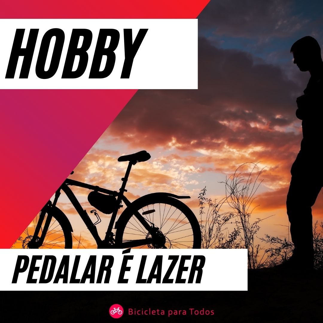 foto com legenda hobby pedalar é lazer